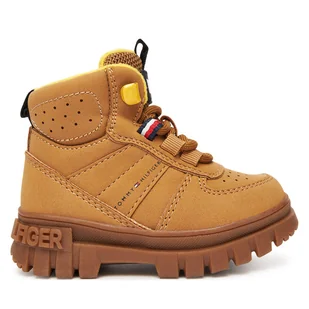 Trapery Tommy Hilfiger T1X5-34127-1696206 Brązowy - Buty dla chłopców - miniaturka - grafika 1