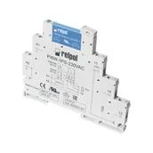 Sterowniki i przekaźniki - Przekaźnik interfejsowy wąskoprofilowy: 1Z-jedno wyjście tranzystorowe 2A, szerokość 6,2mm, zaciski śrubowe, napięcie zasilania Un=24VDC, wymiary: 98,5x6,2x85,5mm, montaż na szynie 35mm, IP20; PIR6W-1PS-24VDC-O; RELPOL - miniaturka - grafika 1