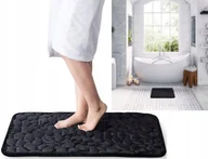 Dywaniki łazienkowe - Dywanik Łazienkowy Miękki Szybkoschnący Czarny Antypoślizgowy 40X60Cm - miniaturka - grafika 1