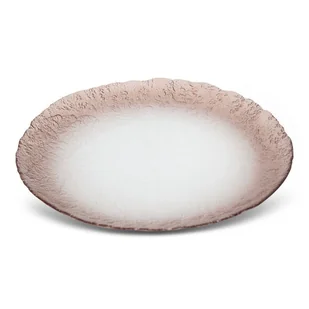 PATERA OZDOBNA TALERZ OKRĄGŁY SZKŁO 32X32 KREMOWA - Tace i patery - miniaturka - grafika 1