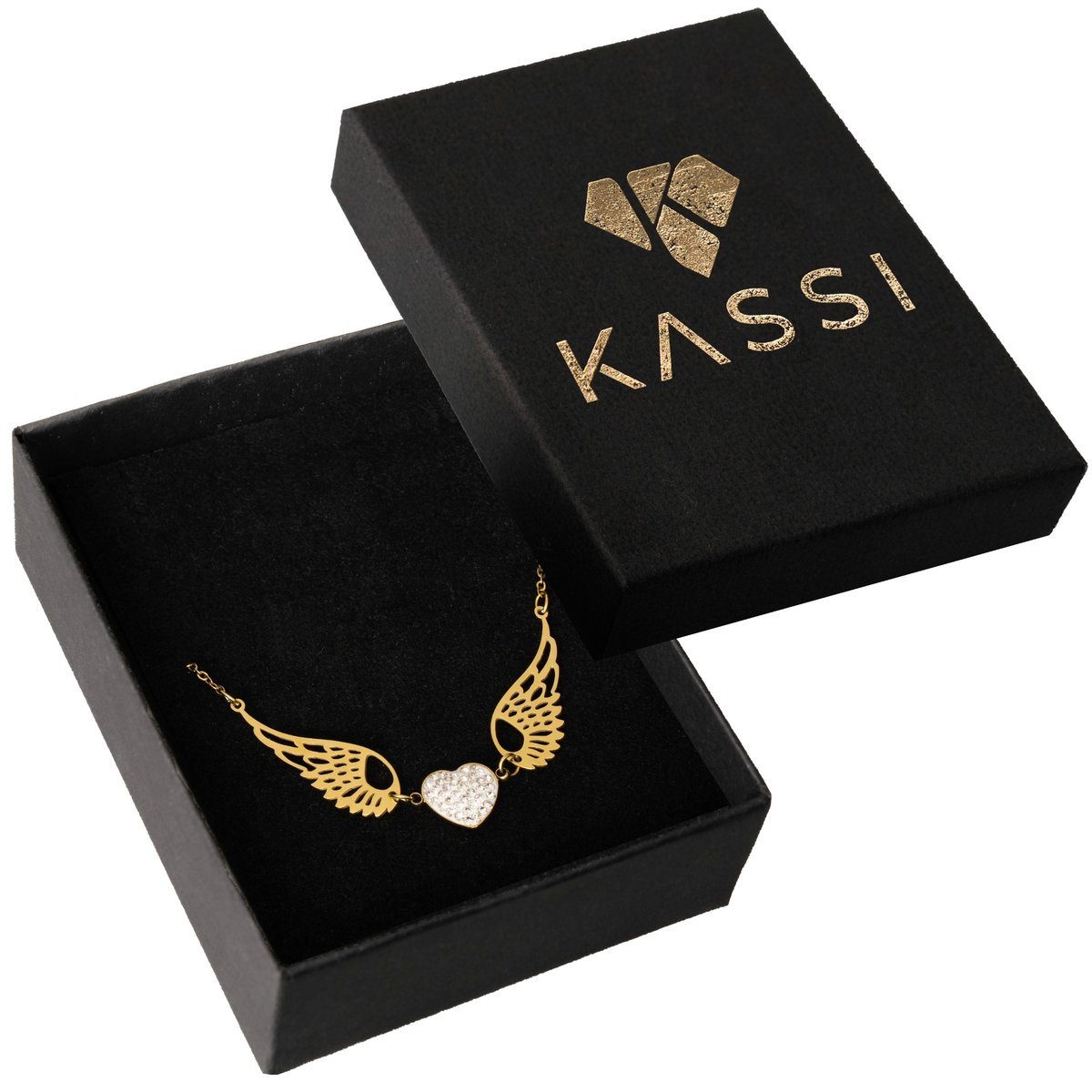 Bransoletka damska Skrzydła złoty stal chirurgiczna stali regulowana