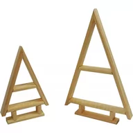 Ozdoby bożonarodzeniowe - Choinka dekoracja drewniana 2szt kolor naturalny - miniaturka - grafika 1