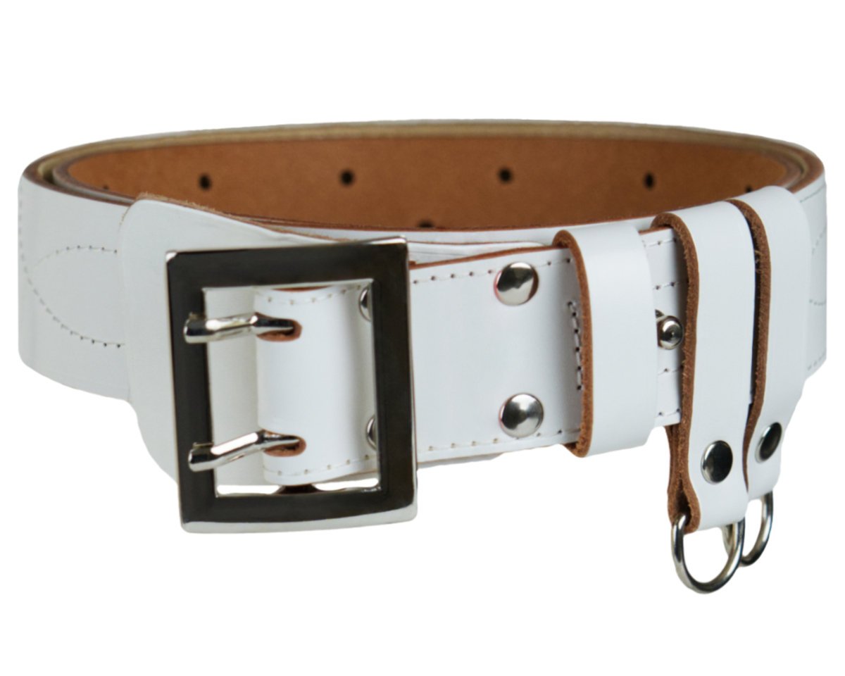 Biały, skórzany pas oficera