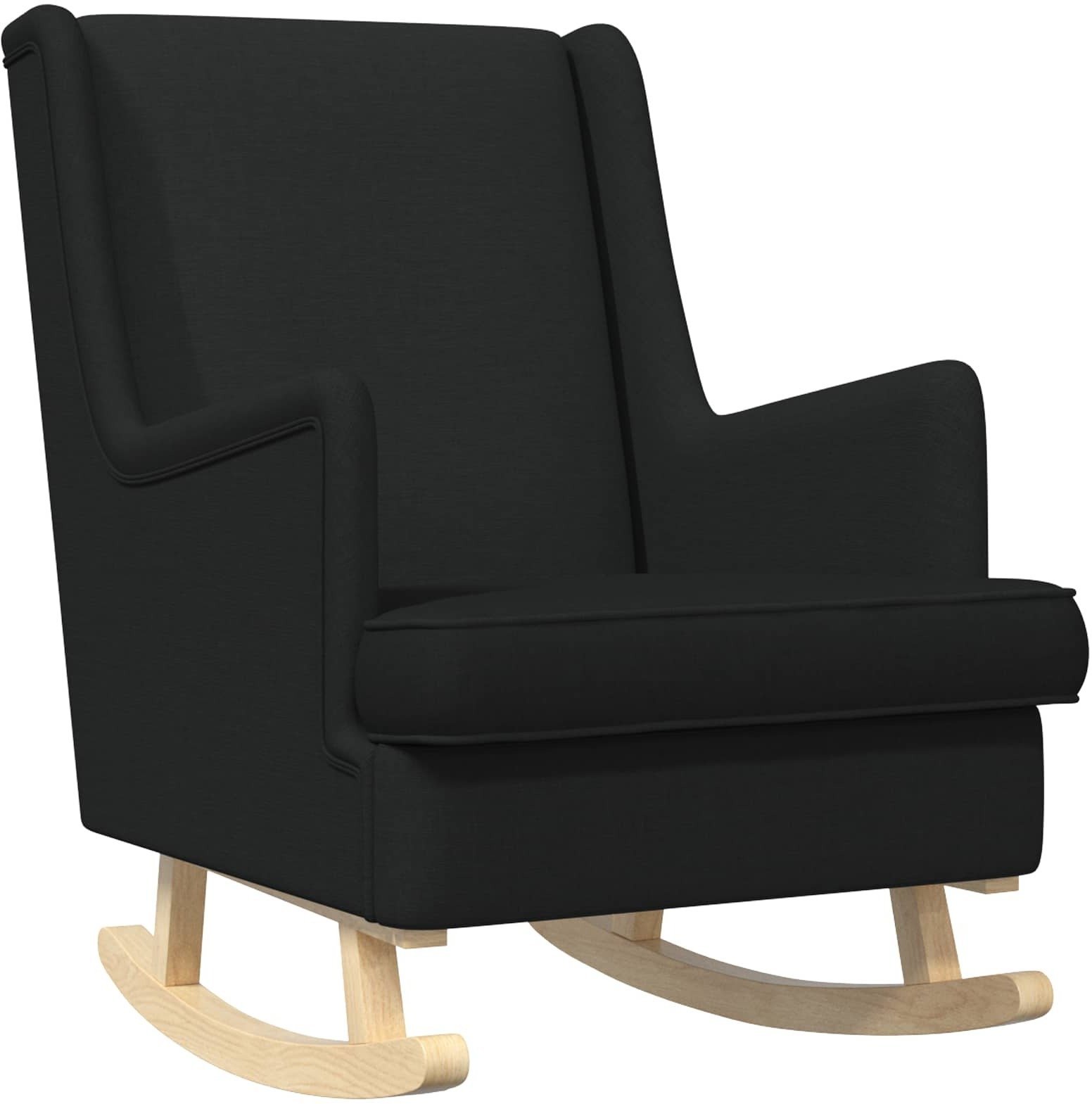 vidaXL vidaXL Fotel bujany Czarny 62 x 80 x 85 cm tkanina