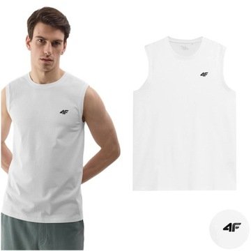 Koszulka Męska 4F Bez Rękawów T-shirt Gładki Bawełna Tank Top XL
