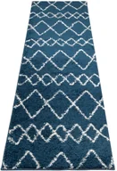 Wycieraczki - Niebieski chodnik włochacz we wzory N5-R99 - miniaturka - grafika 1