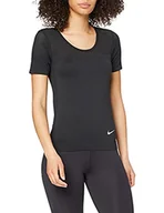 Koszulki i topy damskie - Nike Damska koszulka W Nk Infinite Top Ss czarny Black/(Reflective Silv) M - miniaturka - grafika 1