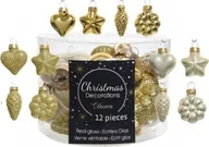 Bombki - Kaemingk Zestaw bombek na choinkę szklane złote ozdobne 12 sztuk - miniaturka - grafika 1