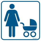 Systemy ekspozycyjne i znaki informacyjne - RA131 KOBIETA Z WÓZKIEM, PN - PŁYTA PCV 1MM; (300X300MM) - miniaturka - grafika 1