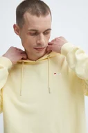 Bluzy męskie - Fila bluza męska kolor żółty z kapturem gładka - miniaturka - grafika 1