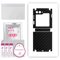 Szkła hartowane na telefon - Folia naklejka skórka strukturalna na TYŁ+BOKI do Samsung Galaxy Z Flip5 -  Carbon Czarny - apgo SKINS - miniaturka - grafika 1