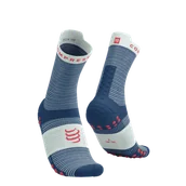 Skarpetki sportowe męskie - COMPRESSPORT Skarpetki do biegania wysokie PRORACING SOCKS V4 RUN HIGH blues/sugar - miniaturka - grafika 1