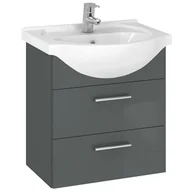 Szafki łazienkowe - Szafka Łazienkowa Pod Umywalkę Z Umywalką Wisząca Antracyt Połysk 50 cm - miniaturka - grafika 1