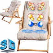 Stoły i łóżka do masażu - Leżak ogrodowy rozkładany z masażem Shiatsu Fotel masujący do masażu szary - miniaturka - grafika 1