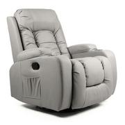 Szary rozkładany fotel z masażem do salonu - Imar 3X