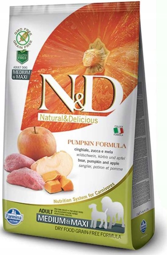Farmina N&D Pumpkin Grain Free Boar&Apple Adult Medium&Maxi 2,5 kg