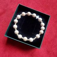 Bransoletki - Bransoletka RÓŻANIEC na rękę Jaspis Beżowy Złote Elementy Krzyżyk/GiovanniDivine - miniaturka - grafika 1