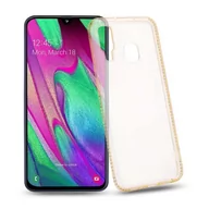 Etui i futerały do telefonów - Pokrowiec Ochronny Do Samsung Galaxy A40 w PRZEZROCZYSTE ZŁOTO Etui Rhinestone Obudowa Case Cover Cadorabo - miniaturka - grafika 1