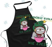 Fartuchy i rękawice kuchenne - FARTUCH KUCHENNY NA PREZENT A SPRÓBUJ NIE ZJEŚĆ z kotem - miniaturka - grafika 1