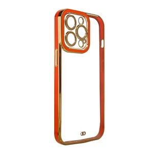Fashion Case etui do iPhone 13 Pro Max żelowy pokrowiec ze złotą ramką czerwony - Etui i futerały do telefonów - miniaturka - grafika 1