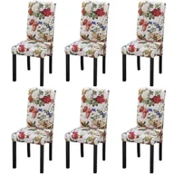 Krzesła - vidaXL Krzesła do jadalni 6 szt Floral Design Drewniana rama - miniaturka - grafika 1