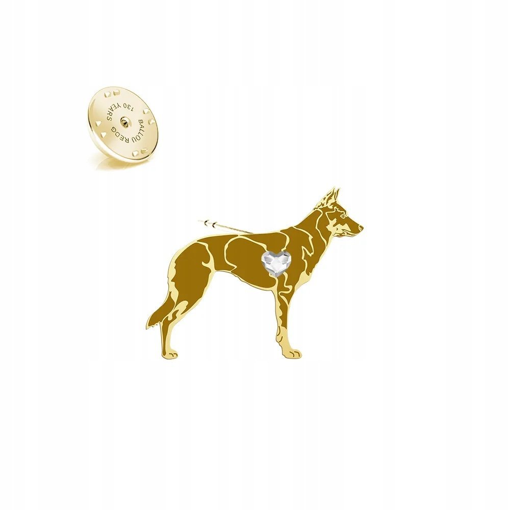 Wpinka Złota z psem Australian Kelpie 925 Pin Kobieta DEDYKACJA GRATIS