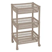 Regały - Regał na kółkach z 3 koszami JUMBO cappuccino - miniaturka - grafika 1