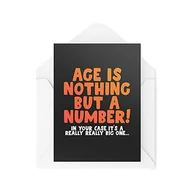 Kartki okolicznościowe i zaproszenia - Śmieszne nowości kartki z życzeniami | Age Is Nothing But A Number | Urodziny stary rodzic Mama Tata Dziadek Przyjaciel Przekomarzanie się Zabawny żart | CBH1282 - miniaturka - grafika 1