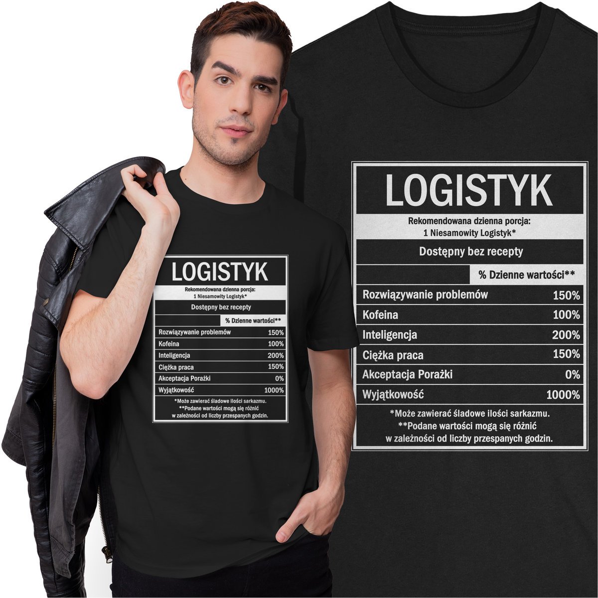 Koszulka Męska Dla Logistyka Śmieszny Prezent Etykieta GDA T-shirt