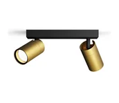Lampy sufitowe - Philips - Łazienkowe oświetlenie punktowe IDRIS 2xGU10/5W/230V IP44 czarne/złote - miniaturka - grafika 1