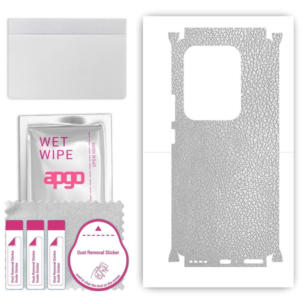 Folia naklejka skórka strukturalna na TYŁ+BOKI do Infinix Zero 30 - Skóra Srebrna - apgo SKINS