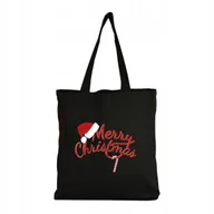 Torby i wózki na zakupy - Eko Torba na ramię Zakupy Shopper Torebka Bawełniana ŚWIĄTECZNA Mikołajki 2 - miniaturka - grafika 1