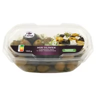 Mieszanki warzywne, sałatki - Carrefour Extra Mix oliwek z kostkami sera w oleju rzepakowym 150 g - miniaturka - grafika 1