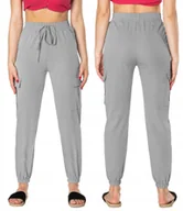 Spodnie damskie - Cienkie Spodnie Damskie Bojówki Cargo 83743-4 L/XL - miniaturka - grafika 1