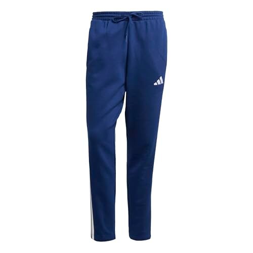 adidas Mężczyźni ESSENTIALS THREE STRIPES FLEECE PANT OPEN HEM, dark blue/white, 3XL