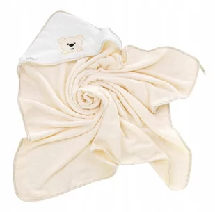 Bocioland Okrycie Kąpielowe Ręcznik Z Kapturkiem 80X80Cm Miś Beige 0205 - Okrycia kąpielowe dla dzieci - miniaturka - grafika 1