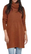 Sukienki - Only Kobiety Onljana L/S Cowlnck Dress Wool Knt Noos Sukienka, Pomarańczowy (Ginger Bread), L - miniaturka - grafika 1