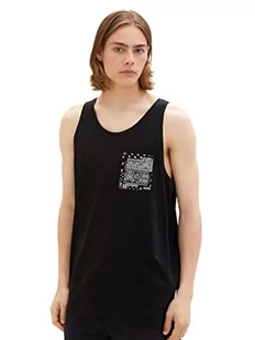 TOM TAILOR Denim Męski 1036484 Tanktop, 29999-Black, M, 2999 - Black, M - Koszulki męskie - miniaturka - grafika 1