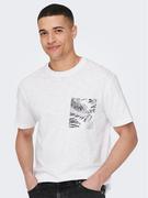 Koszulki męskie - Only & Sons T-Shirt 22025286 Biały Regular Fit - miniaturka - grafika 1
