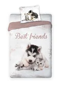Pościel dla dzieci - Faro Zieliński Spółka Jawna Mówisz i Masz, Pościel Młodzieżowa, Bawełniana, Cat Dog, 140x200 cm - miniaturka - grafika 1