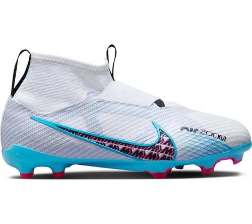 Nike Jr Zoom Superfly 9 Pro Fg sneakersy chłopięce, Biały, bałtycki błękit Roce Pink Blast Indigo Dunst, 32 EU