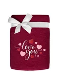 Ręczniki - Ręcznik 50x90 Love You bordowy Haft Love bawełniany 450 g/m2 Faro - miniaturka - grafika 1
