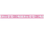 Baby shower i roczek - Różowy baner na Baby Shower - 635 cm - 1 szt. - miniaturka - grafika 1