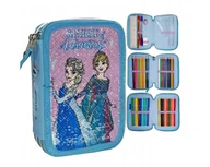Piórniki - PIÓRNIK TRZYKOMOROWY Z WYPOSAŻENIEM- FROZEN GIOTTO - miniaturka - grafika 1