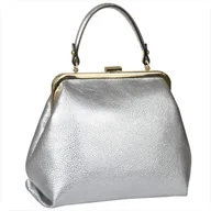 Torebki damskie - Damska torebka srebrna skóra naturalna bigiel retro - miniaturka - grafika 1
