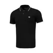Koszulki sportowe męskie - Pit Bull Koszulka Polo Pique Stripes Regular Black - miniaturka - grafika 1