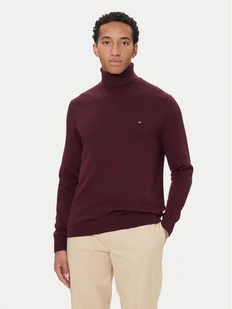 Tommy Hilfiger Golf MW0MW28048 Bordowy Regular Fit - Swetry męskie - miniaturka - grafika 1
