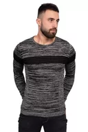 Swetry męskie - Just Emporio Dorosły Sweter Męski Over, Czarny/Szary, XL - miniaturka - grafika 1