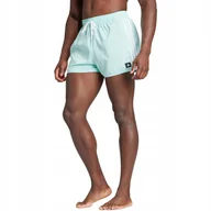 Spodenki męskie - Spodenki kąpielowe męskie adidas 3-Stripes CLX Swim Shorts miętowe IS2056 S - miniaturka - grafika 1