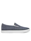 Trampki męskie - Tommy Hilfiger Tenisówki Harlem Core Ii Slip On Chambray FM0FM05819 Niebieski - miniaturka - grafika 1